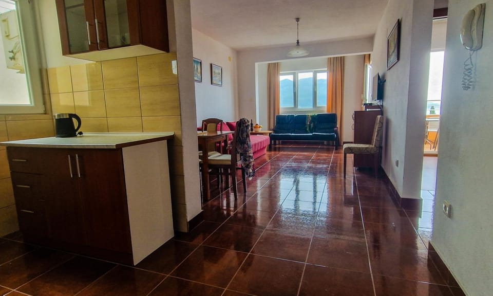 Living room, kitchen