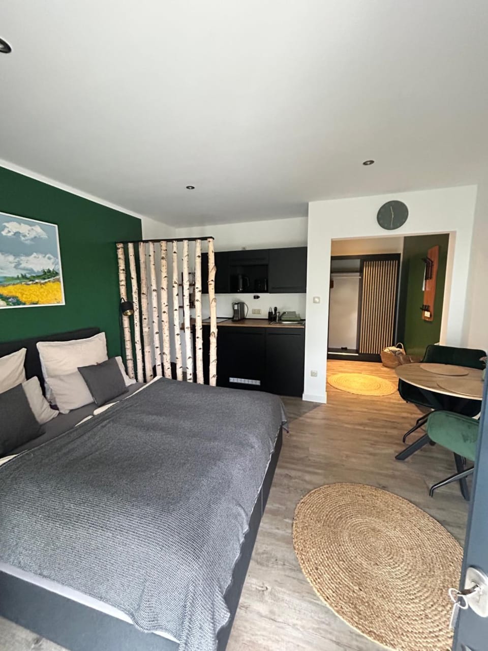 Bed, Kitchen or kitchenette, Photo of the whole room, Seating area