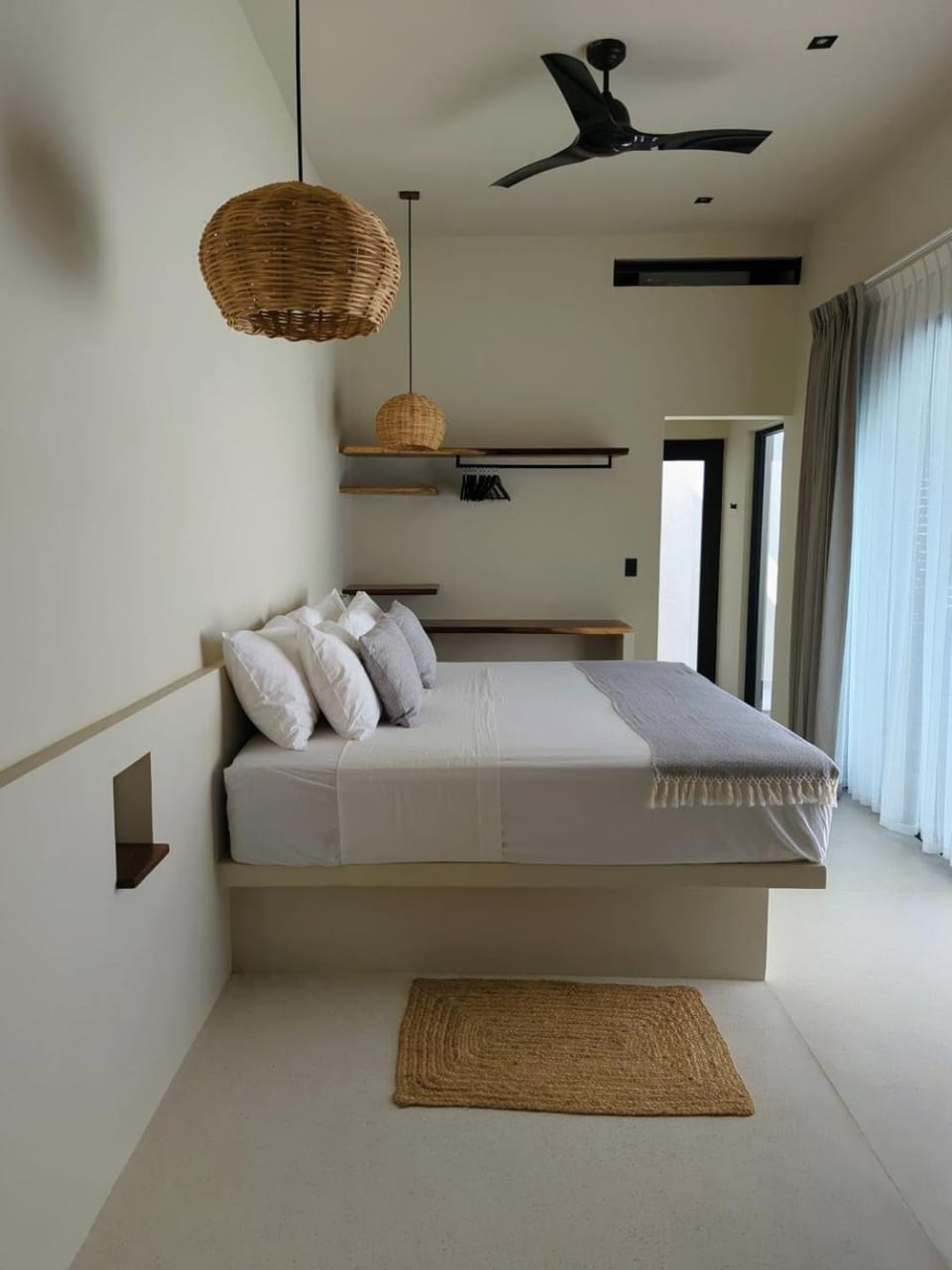 Bed, Bedroom, wardrobe, air conditioner