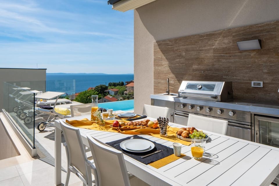 Three-bedroom Villa Sunshine with a heated pool, media room, and views of the sea Villa in Split-Dalmatia County