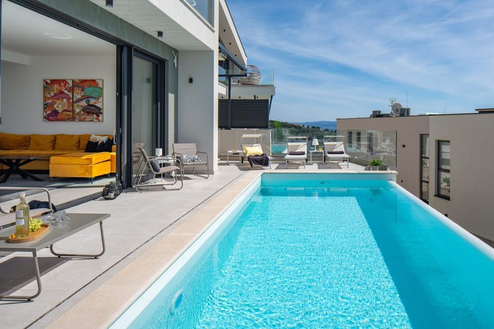 Three-bedroom Villa Sunshine with a heated pool, media room, and views of the sea Villa in Split-Dalmatia County