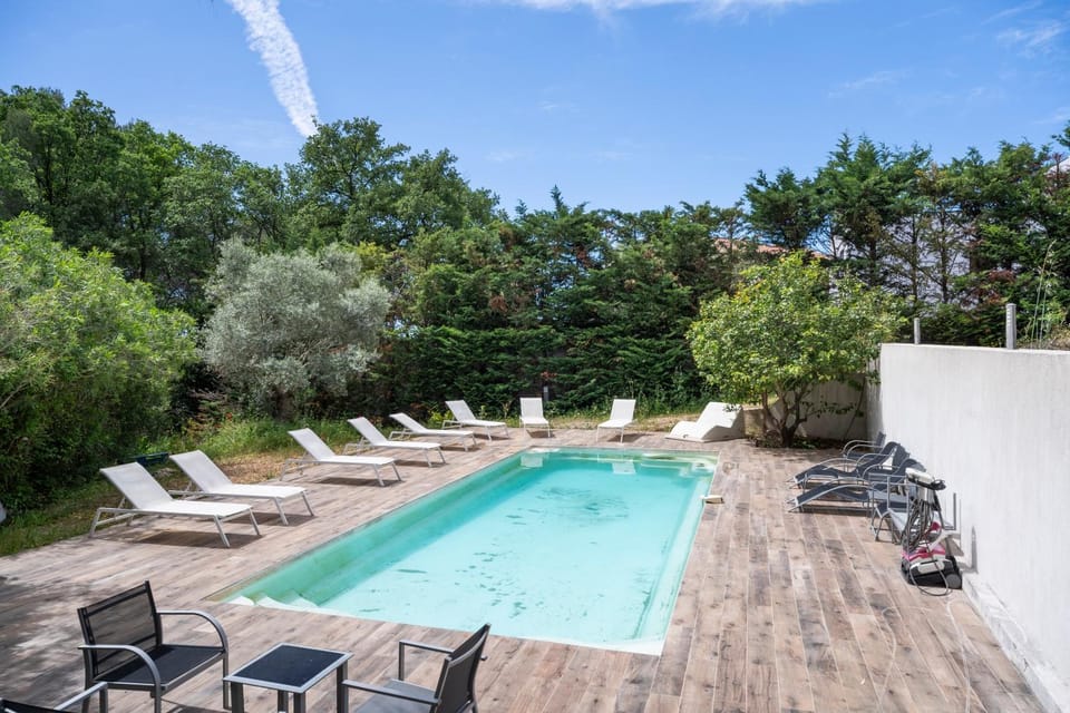 Property building, Living room, Swimming pool
