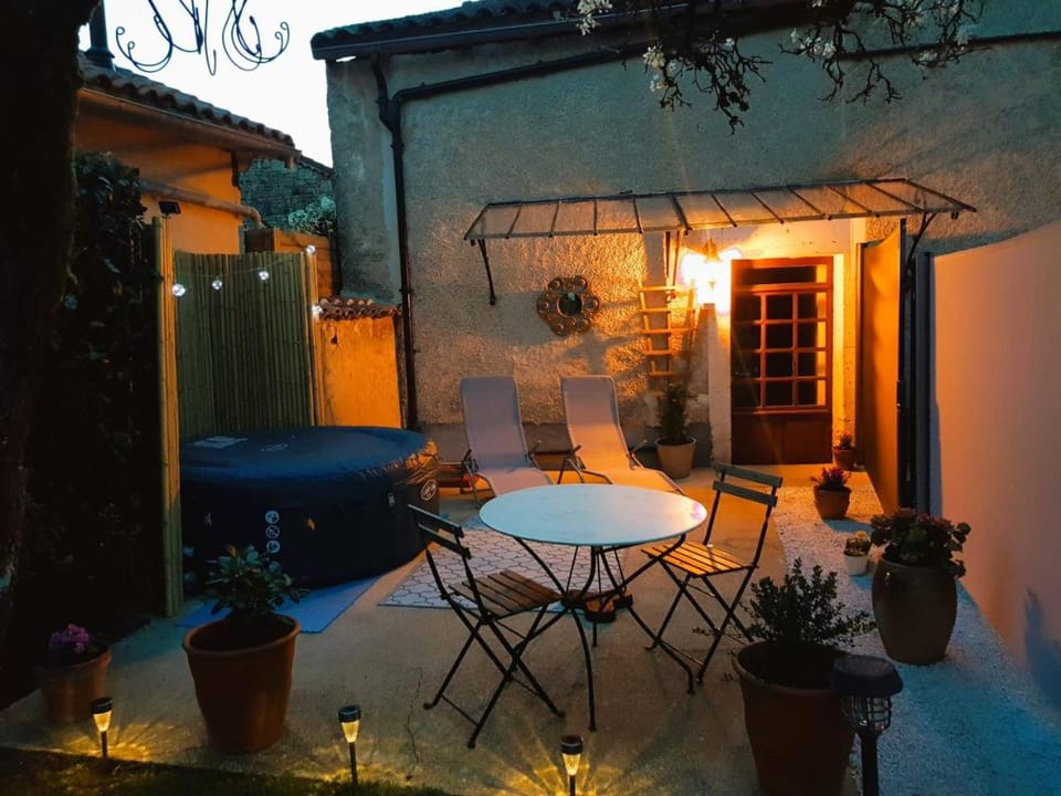 Patio, Night, Garden, Hot Tub, Balcony/Terrace