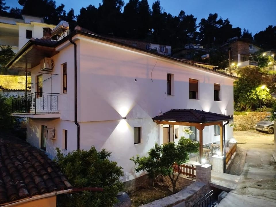 Property building, Patio, Facade/entrance, Night