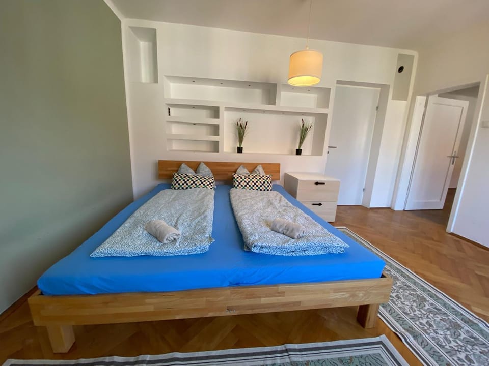 Bed, Photo of the whole room, Bedroom, towels, wardrobe