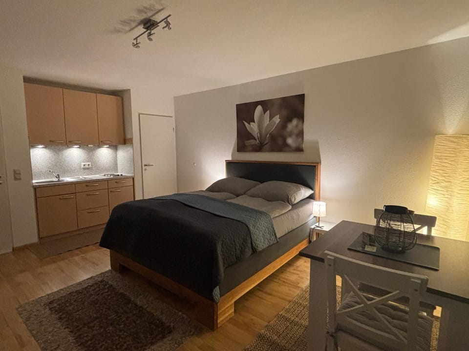 Bed, Kitchen or kitchenette, Photo of the whole room, Dining area
