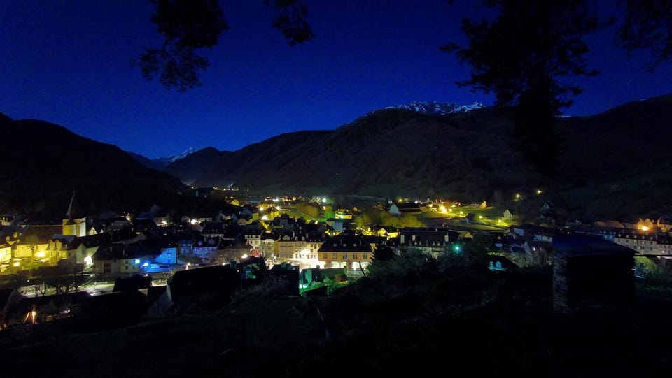 Night, Natural landscape, City view, Mountain view