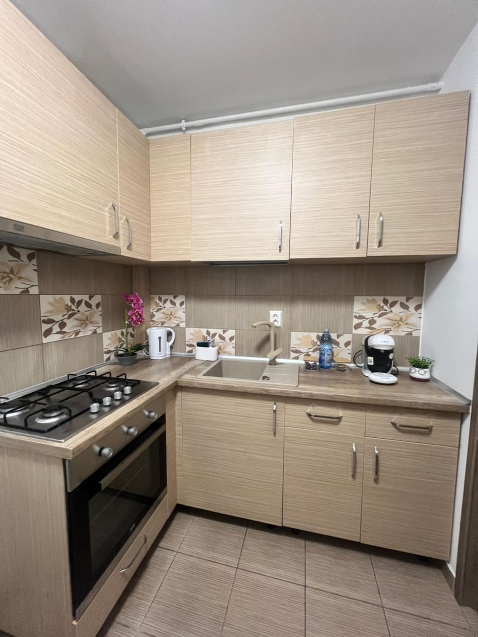 Coffee/tea facilities, Kitchen or kitchenette, stove