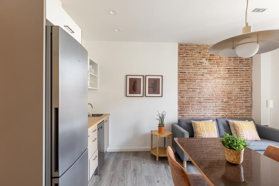 Kitchen or kitchenette, Living room, Dining area