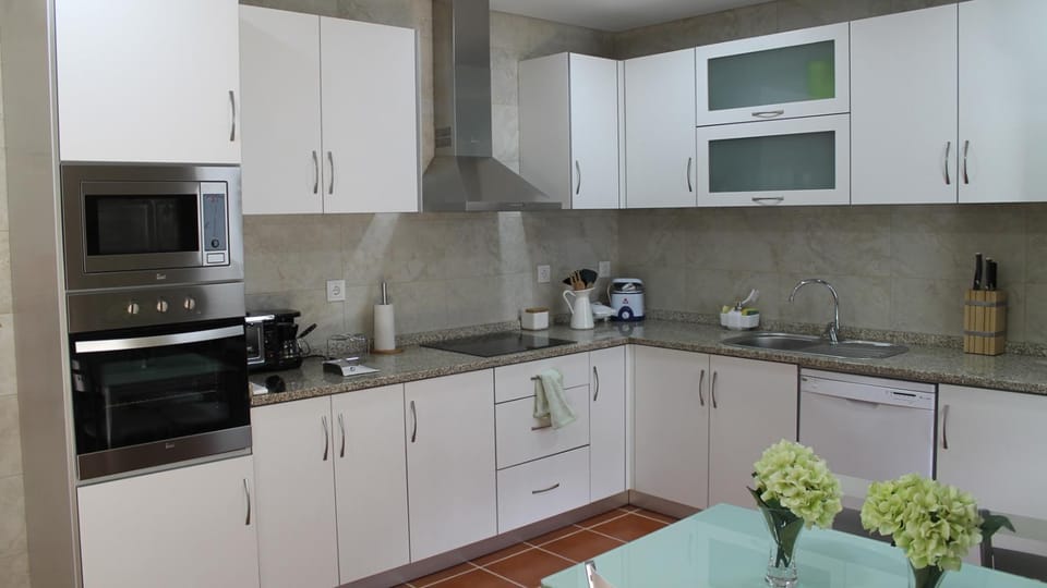 Kitchen or kitchenette, dishwasher, stove, toaster