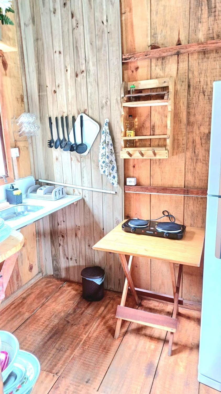 Kitchen or kitchenette, minibar, stove