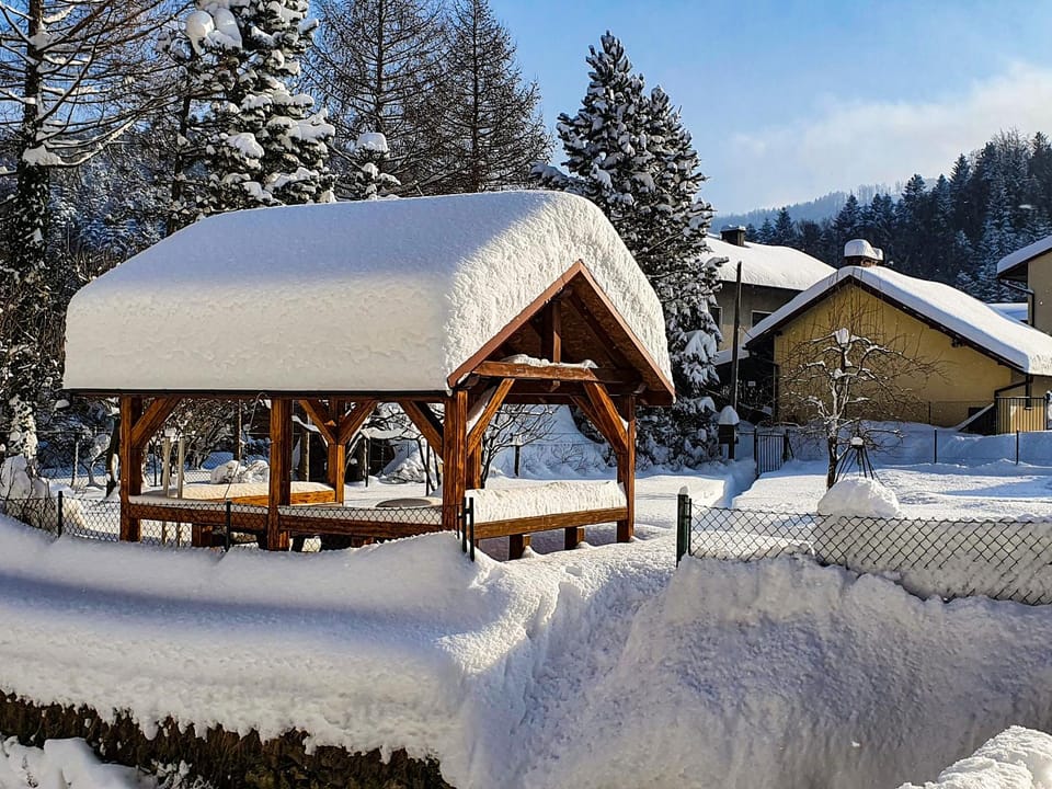 Property building, Winter, Children play ground, Garden, Garden, Mountain view