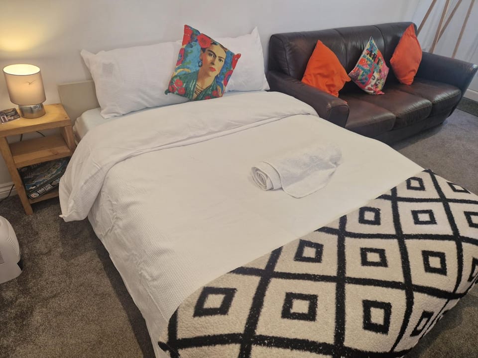 Bed, Living room, Photo of the whole room, Seating area, Bedroom