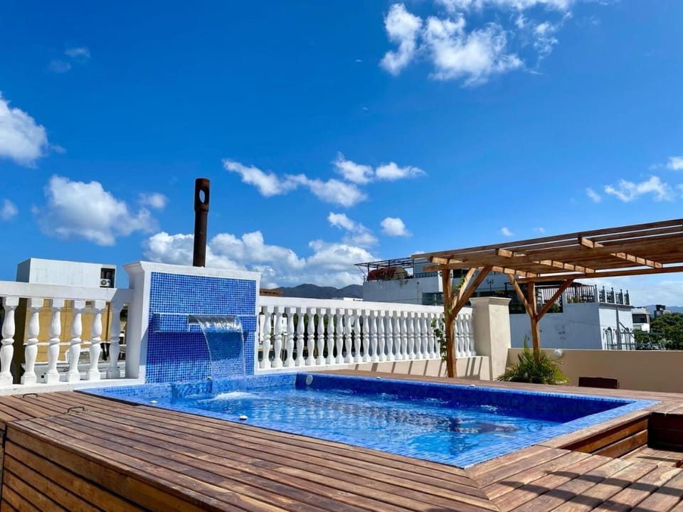 Patio, Day, View (from property/room), Balcony/Terrace, City view, Landmark view, Pool view, Swimming pool, Swimming pool, sunbed