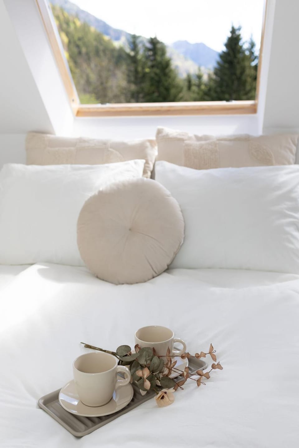 Bed, Mountain view