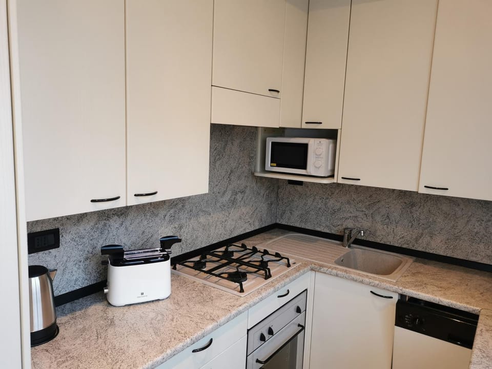 Kitchen or kitchenette, minibar, stove, toaster