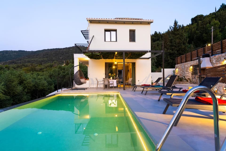 Property building, Patio, Natural landscape, Pool view, Swimming pool