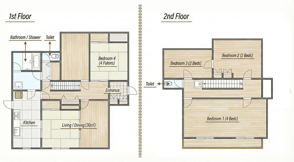 Nikko Vacation House - Near Station - 2 Parking - 4 bed room - 30sqm Living Room House in Japan