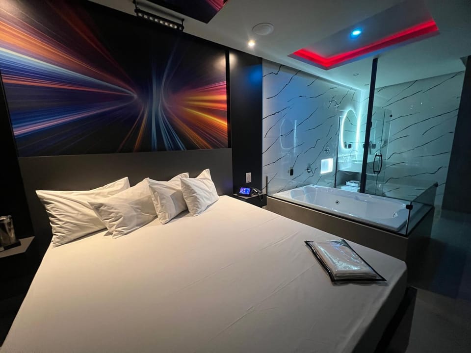 Bed, Bathroom, Bedroom