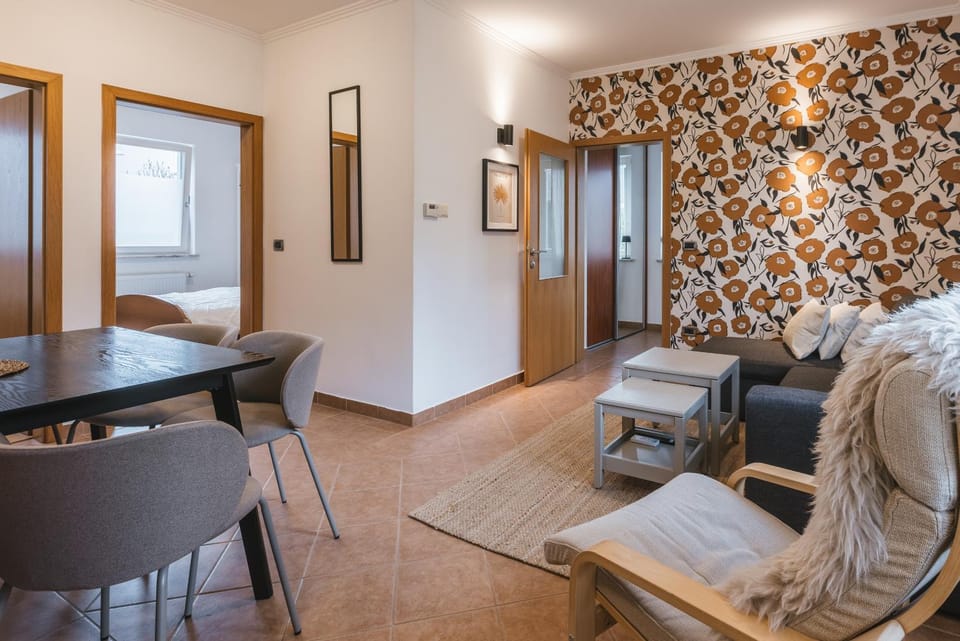 Kitchen or kitchenette, Living room, Dining area