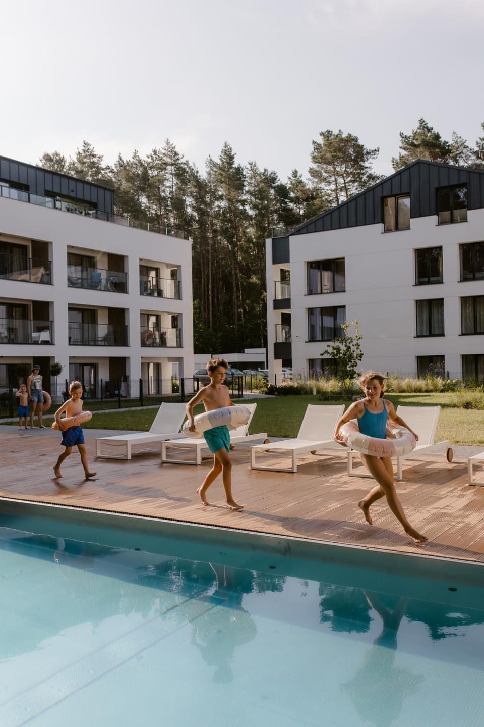 Property building, People, Pool view, Swimming pool