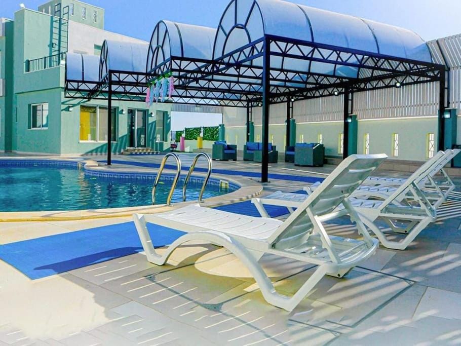 Pool view, Swimming pool, Swimming pool, sunbed