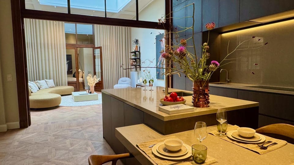 Living room, kitchen