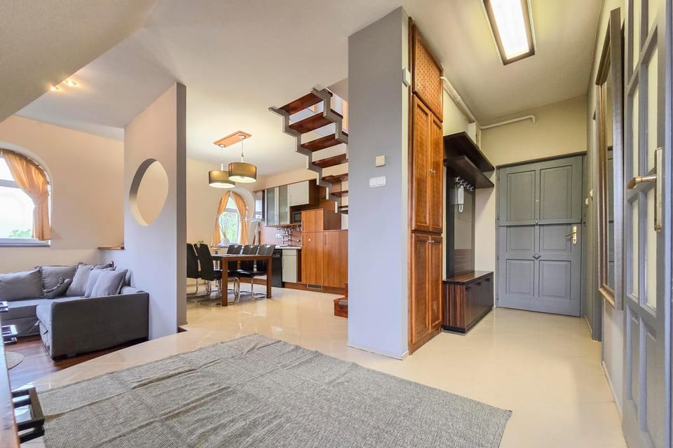 Kitchen or kitchenette, Living room, Dining area