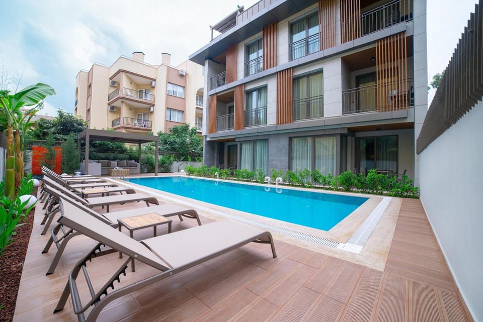 Property building, Patio, Swimming pool