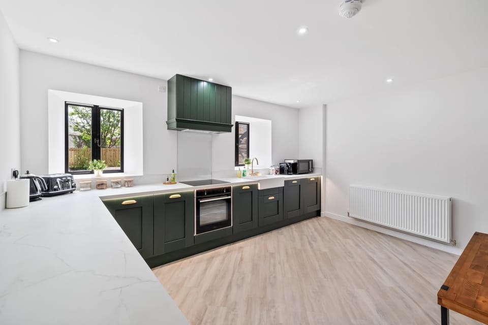 Kitchen or kitchenette, Dining area, oven, stove, kitchen
