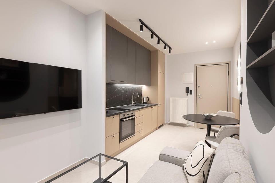 Living room, kitchen