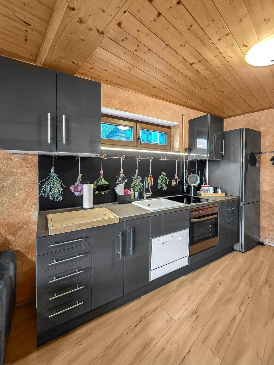 Kitchen or kitchenette, dishwasher, oven, stove