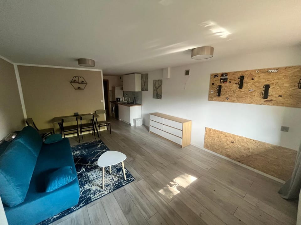 Bed, Kitchen or kitchenette, Living room, Seating area