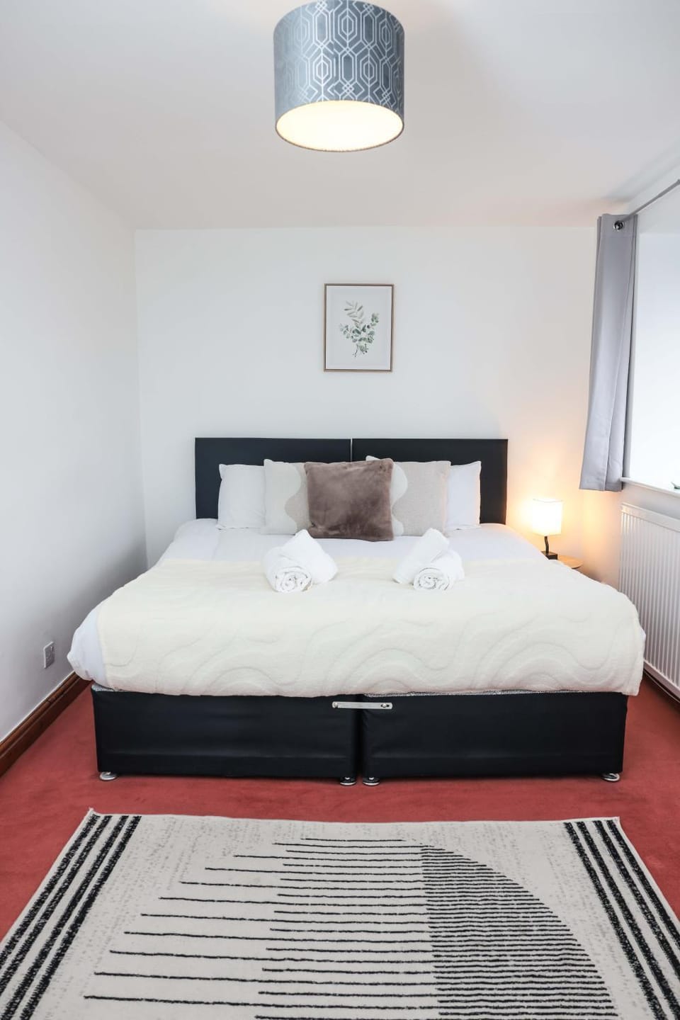 Bed, Bedroom, heating, internet, towels
