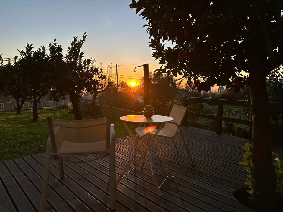 Patio, Natural landscape, Sunset