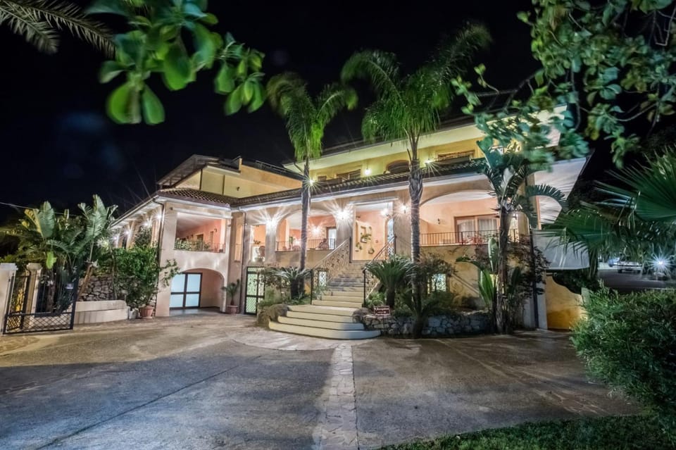 Property building, Night, Garden view