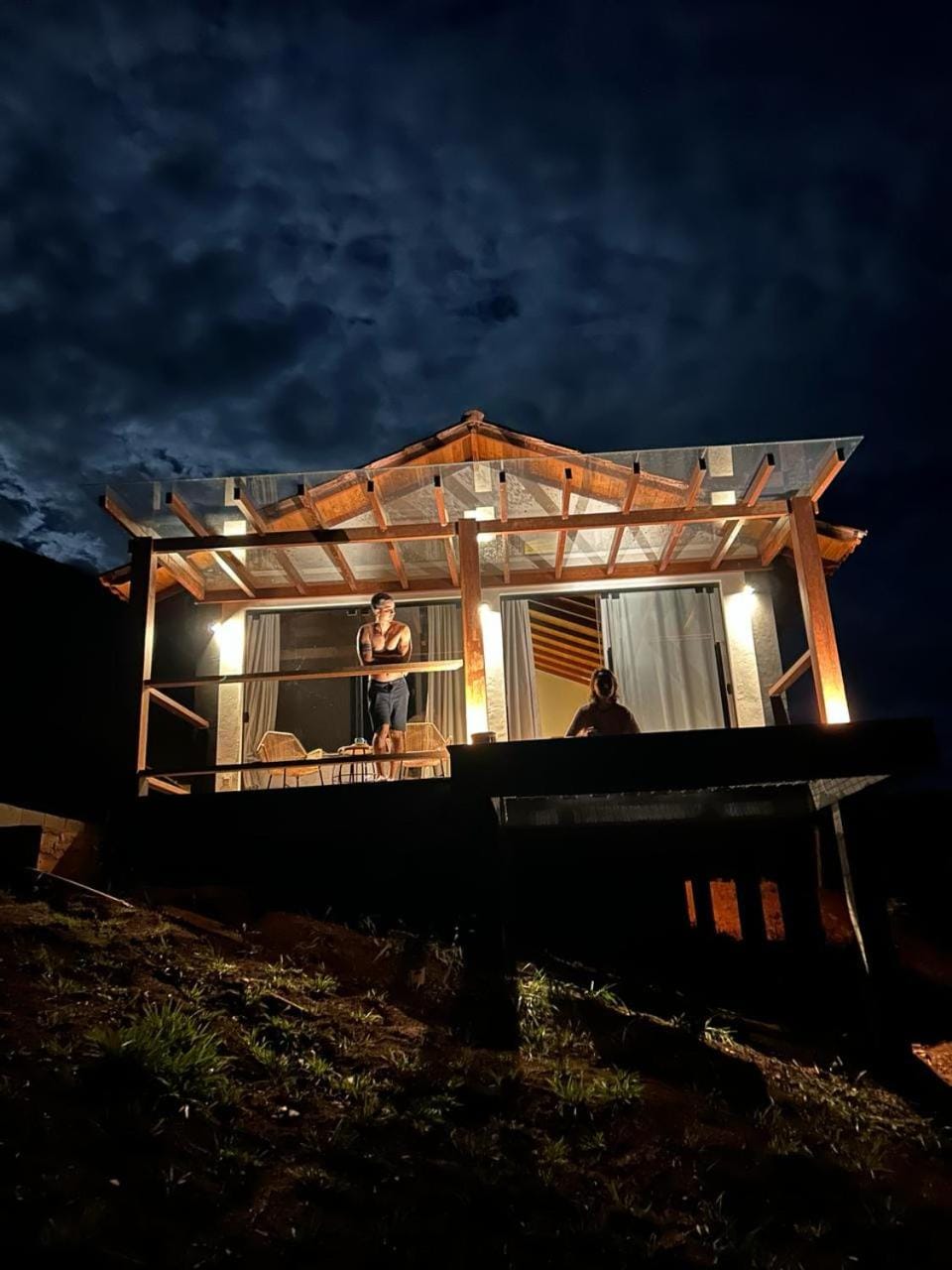 Night, View (from property/room), Garden view, Mountain view