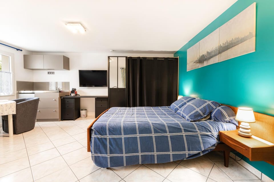 Bed, TV and multimedia, Kitchen or kitchenette, Living room, Photo of the whole room, Seating area, Dining area, Bedroom, minibar