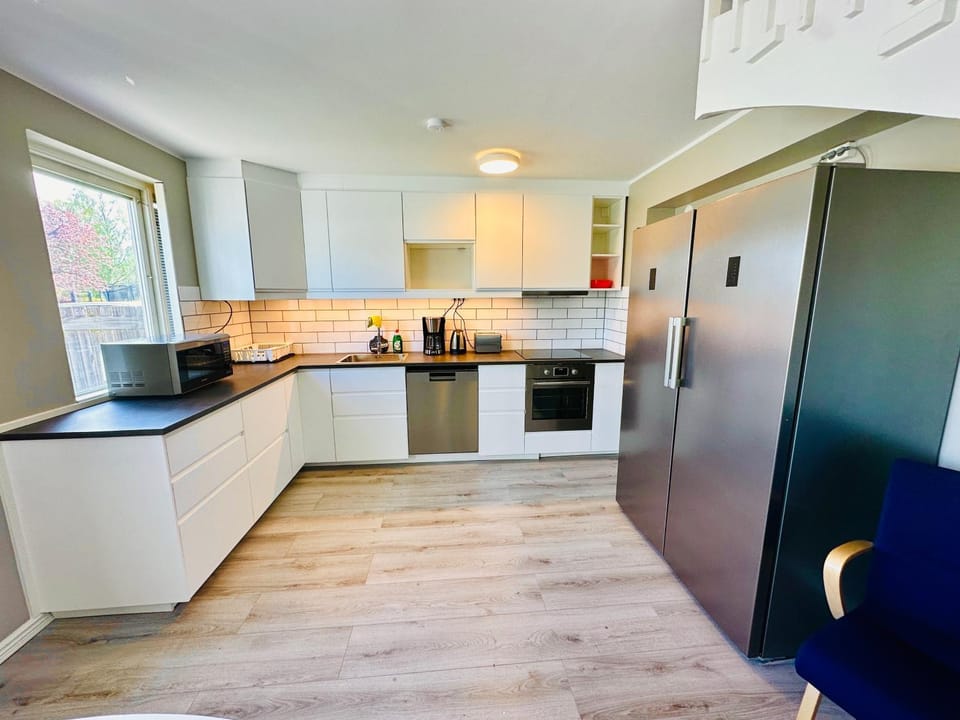 Kitchen or kitchenette, dishwasher, oven, stove, toaster