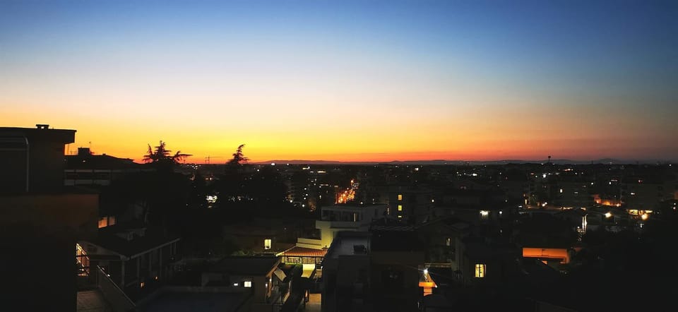 Bird's eye view, City view, Sunset