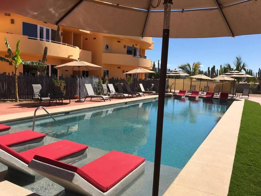 9A Poolside Private Patio Cerritos Beach Condo Apartment in Baja California Sur