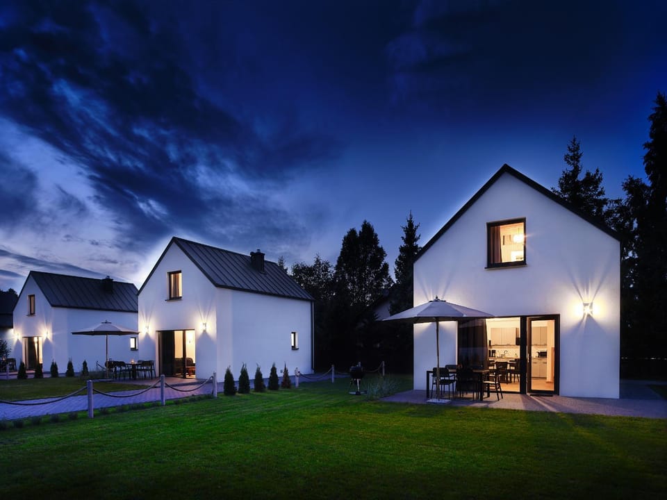 Property building, Night, Garden, Garden view