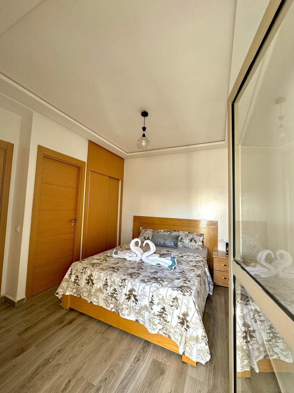 Bed, Photo of the whole room, Bedroom, towels, wardrobe