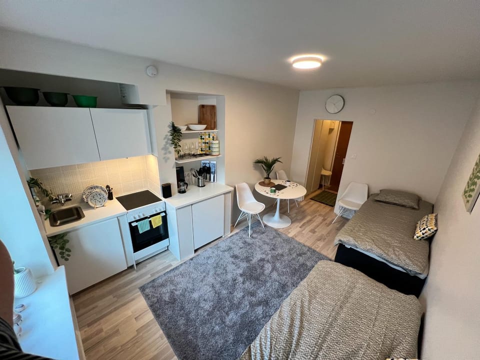 Bed, Kitchen or kitchenette, Living room, Photo of the whole room, pet friendly