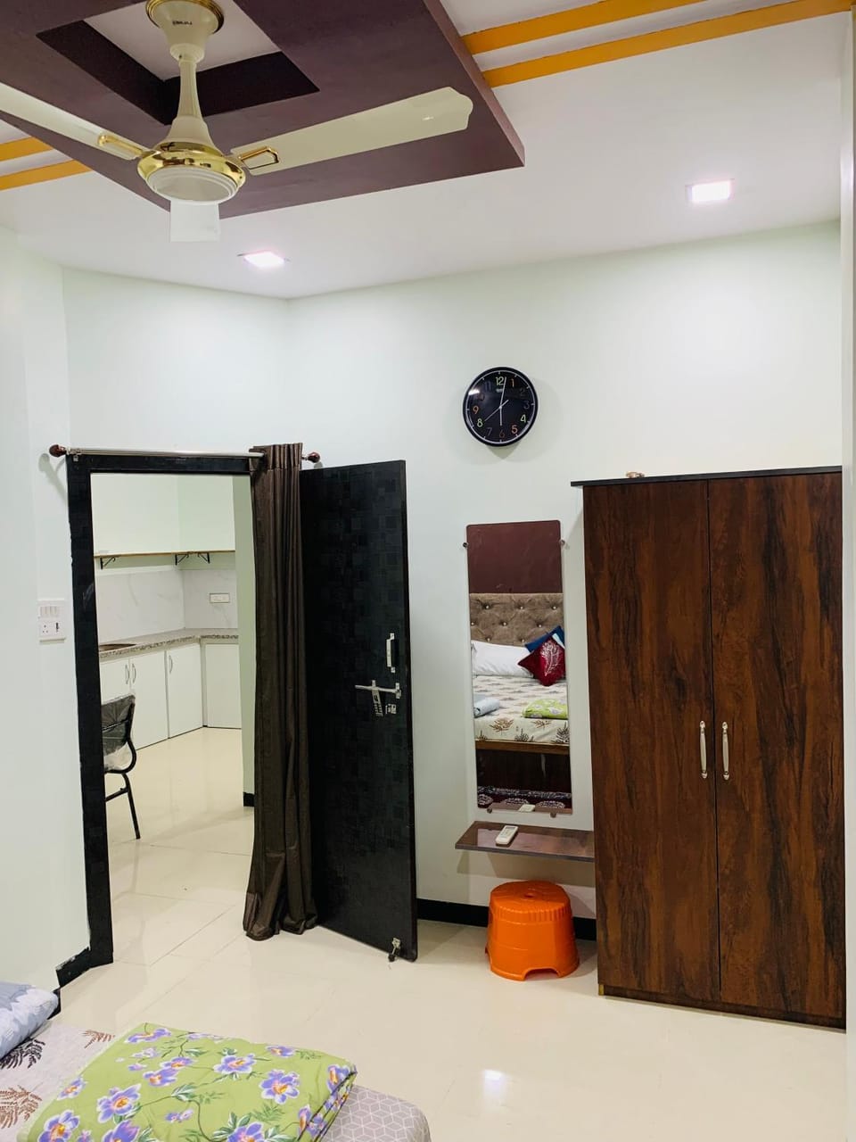Bed, Bedroom, fireplace, wardrobe, air conditioner
