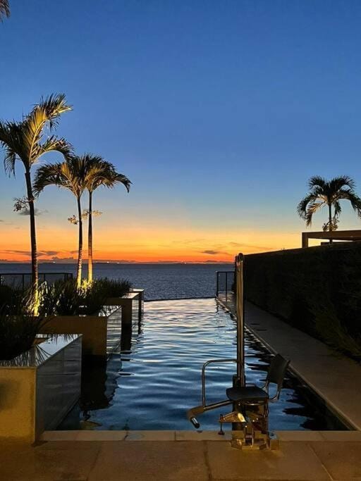 Natural landscape, Pool view, Sea view, Swimming pool, Sunset