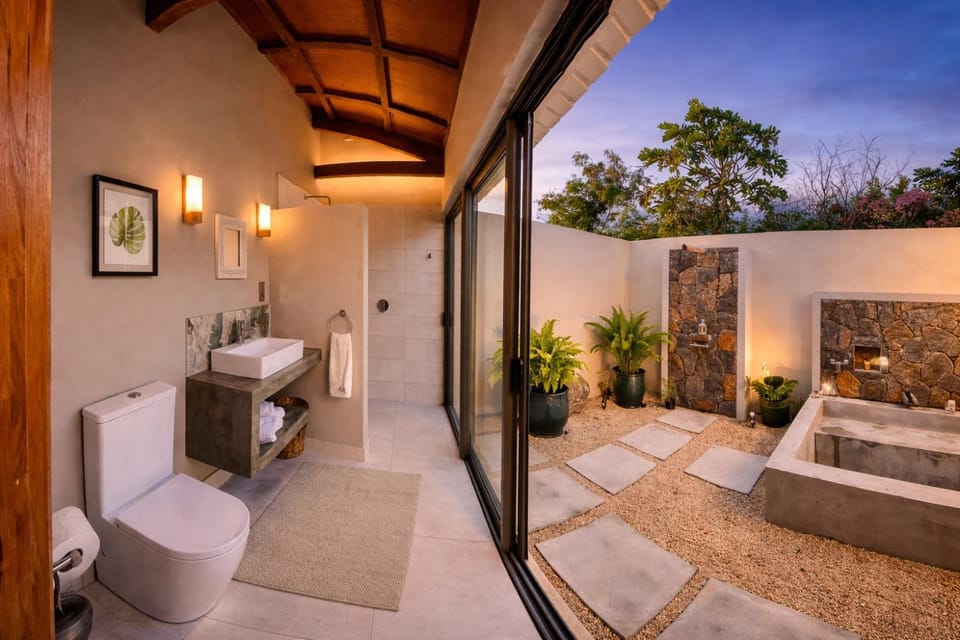 Vanilla Lodge Tropical Garden Suite with Outdoor Stone Bath & Bamboo Shower, inifinity pool Apartment in Rivière du Rempart District, Mauritius