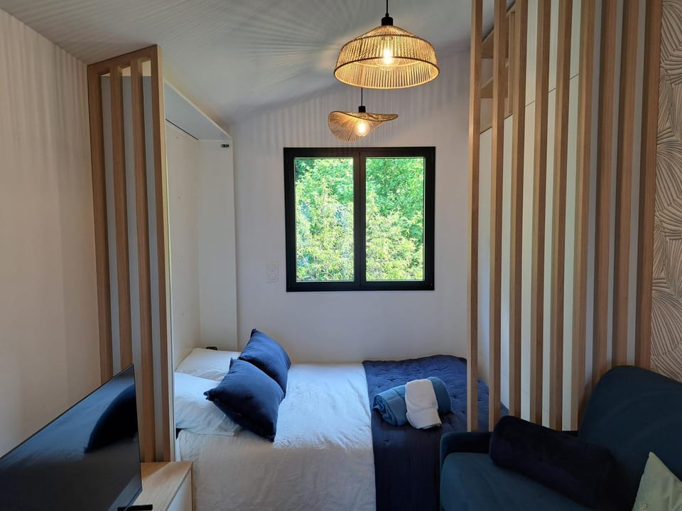 Bed, Living room, Photo of the whole room, Seating area, Bedroom
