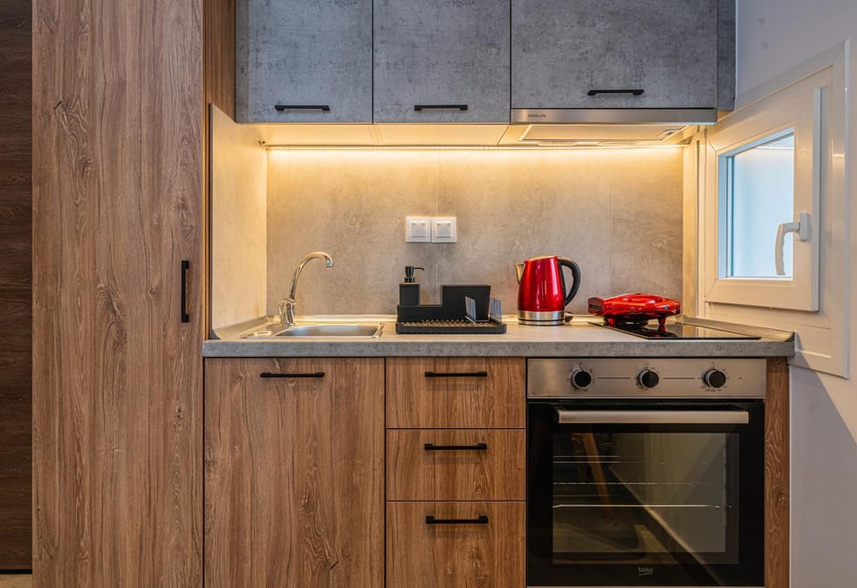 Coffee/tea facilities, Kitchen or kitchenette, stove