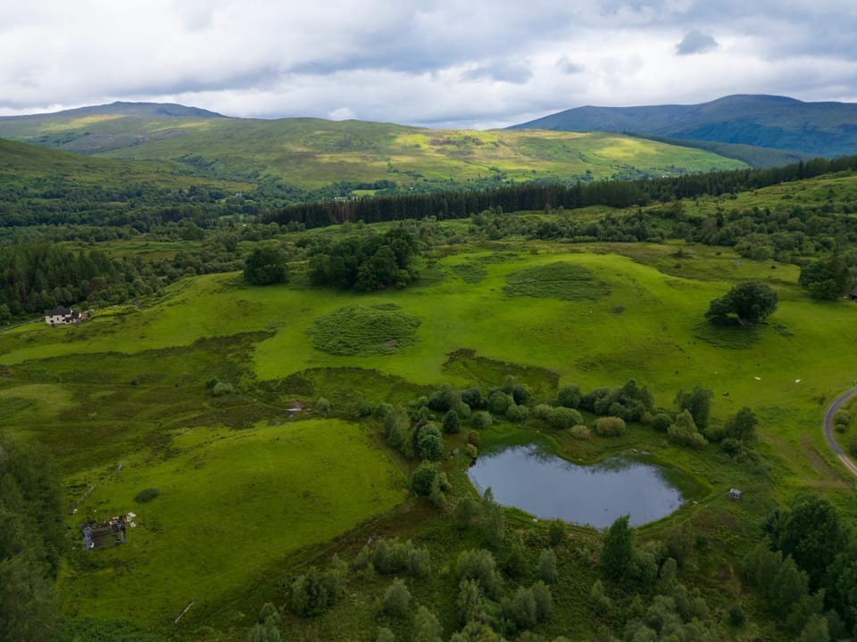 Natural landscape, Bird's eye view, Mountain view